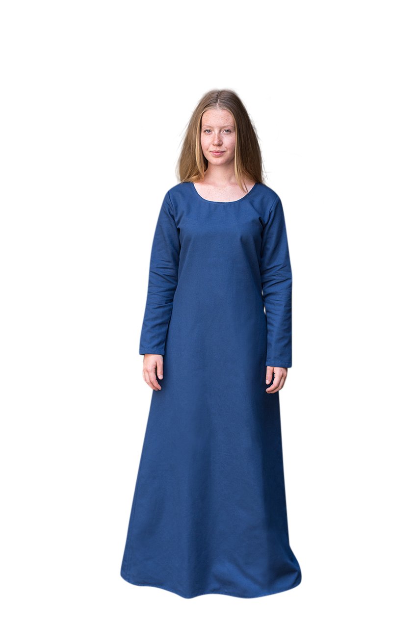 Mittelalter Unter Kleid Freya blau Kostüm Zubehör Baumwolle - XXL