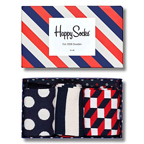 Happy Socks Herren Classic Stripe Gift Box Socken, Mehrfarbig (Multicolour 600), 7/10 (Herstellergröße: 41-46) (3er Pack)