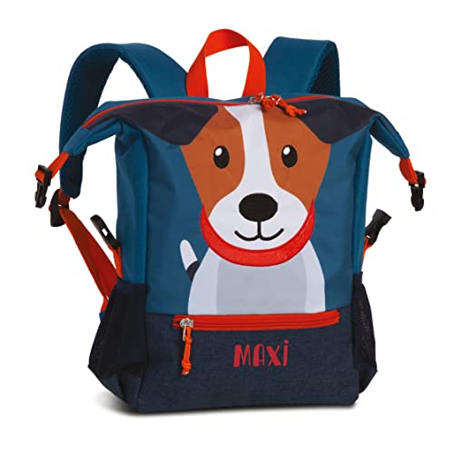 minimutz Personalisierter Kindergarten-Rucksack Hund mit Name | Kleiner Rucksack Kinder Freizeitrucksack aus recyceltem Material Tiermotiv Mädchen Jungen