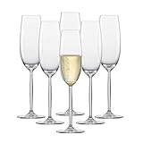 SCHOTT ZWIESEL Sektglas Diva (6er-Set), elegante Champagner Gläser mit Moussierpunkt, spülmaschinenfeste Tritan-Kristallgläser, Made in Germany (Art.-Nr. 104100)