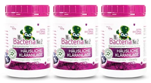 Mr. Bacteria No. 2 Bakterien Aktivator und Reiniger für Ihre häuslichen Kläranlage, Kläranlagen Bakterien, Abwassertank 500g - 3 Stücke