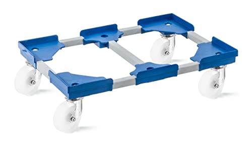 aidB Transportroller VARIABLE - 600x400-1x unterteilt - Kunststoffräder 4 Lenkrollen Blau - 1St