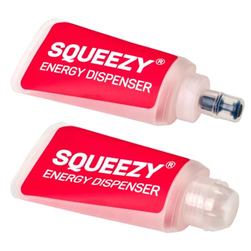 Squeezy Energy Dispenser Soft Flask 150 ml (2er Pack) - Flexible & Faltbare Trinkflasche für Energy Gels & Liquid Gels | Ideal für Ausdauersport