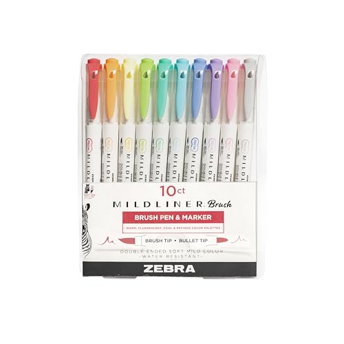 Zebra Mildliner Textmarker, doppelseitig, 10er-Pack Farbstifte