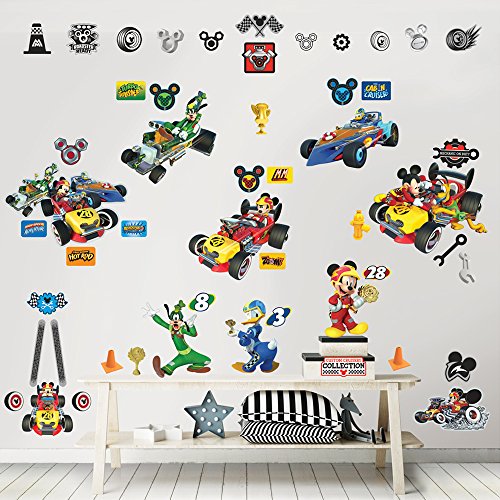 Walltastic Kits zur Raumdekoration Disney Mickey Mouse Wandaufkleber, Polypropylene, Multi, 6 Large Sheets