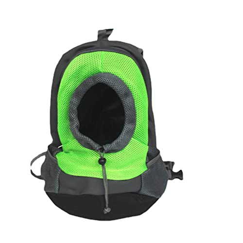 Dog Carrier Rucksack, komfortable Doggy Front Backpack Pet Puppy Carrier Travel Pack mit atmungsaktivem Kopf aus Design und gepolsterte Schulter für Walking Biking Wandern Camping Outdoo (L,Green)