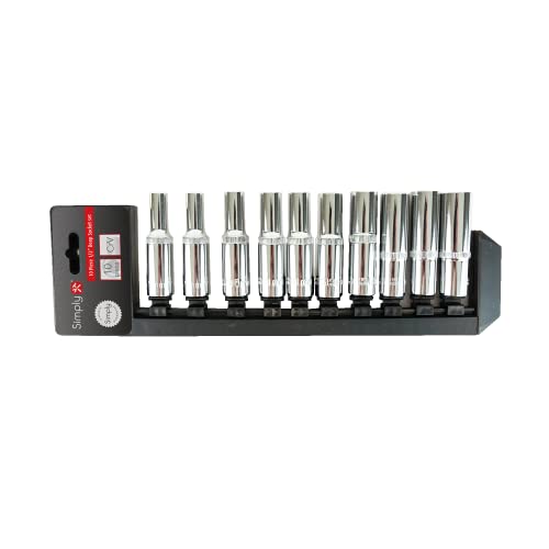 Simply Tools TSET25 Steckschlüssel-Set, 1,27 cm (1/2 Zoll), 10 Stück