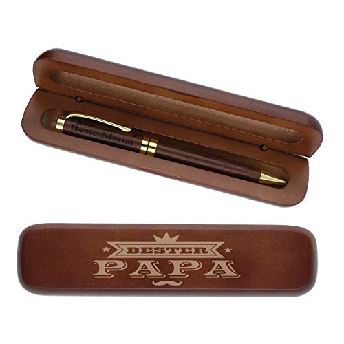 Holz Kugelschreiber mit Grauvur Bester Papa Vatertagsgeschenk