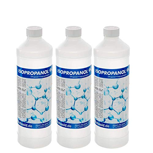 Isopropanol 99,9% 3x 1l Flaschen Isopropylalkohol 2-Propanol Reinigungsmittel, Lösungsmittel, Fettlöser, Lack- & Farb-Entferner Nagellack-Entferner Oberflächen-Reiniger