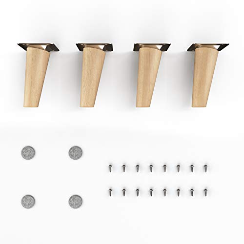 sossai® Holz-Möbelfüsse - Clif Round | Öl-Finish | Höhe: 10 cm | HMF2 | rund, konisch (schräge Ausführung) | Material: Massivholz (Buche) | für Stühle, Tische, Schränke etc.