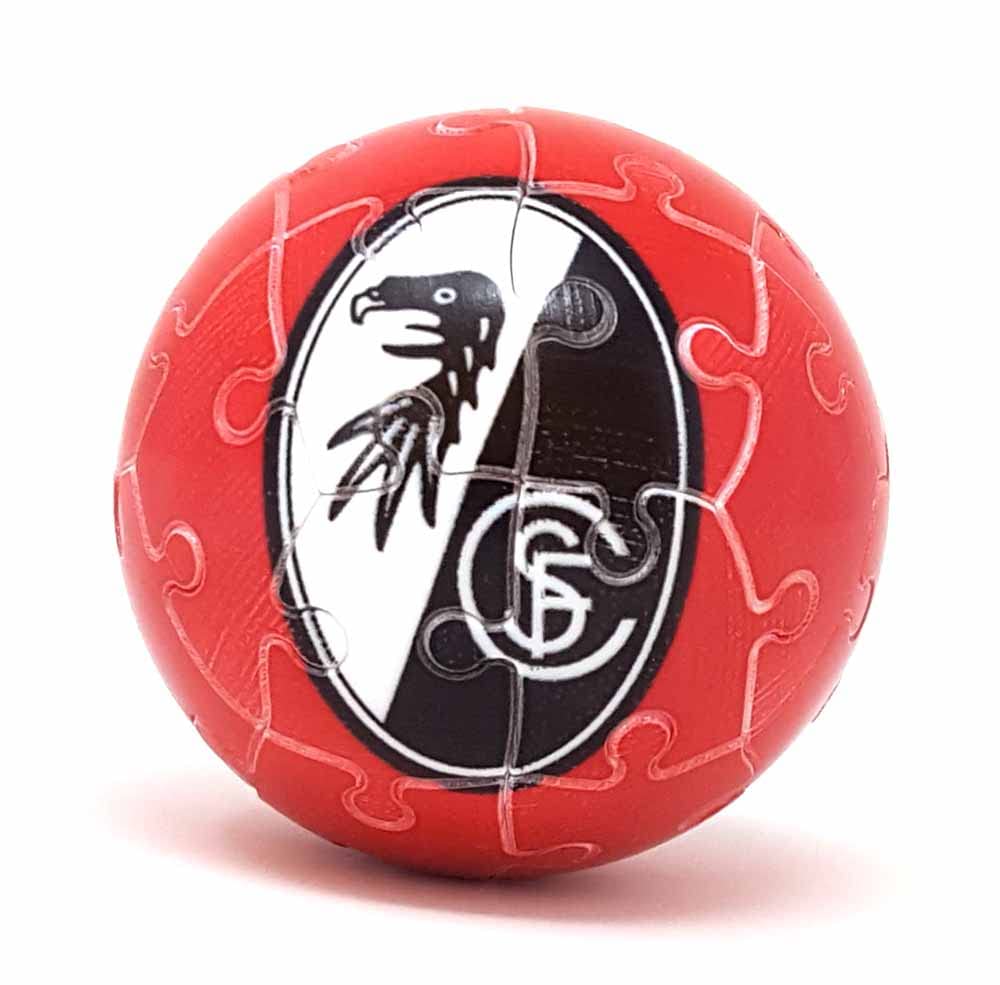 Windworks 5 cm Puzzleball 27 Teile Fußball Bundesliga mit Vereinslogo (SC Freiburg)