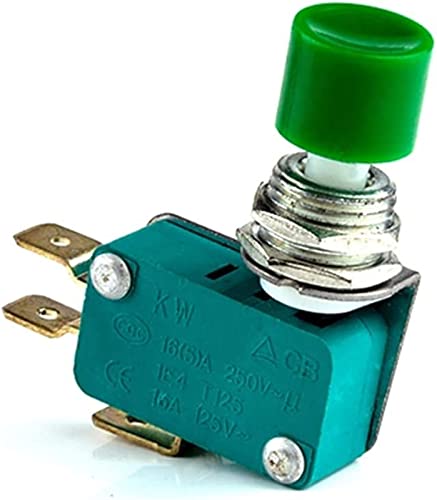 Ersatzteile Schalter Mikroschalter DS-438 DS-438 Momentaner roter/grüner Drucktastenbetätiger Mikroendschalter 12 mm Drucktastenschalter 6,3 mm Kontakt industrieller Schalter (Color : Ds-438-green)
