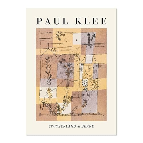 Paul Klee Poster und Drucke Kunstwerk Ausstellung Wandkunst Moderne Leinwand Malerei Illustration Paul Klee Bilder für Zimmer Wohnkultur 50x70cm Kein Rahmen