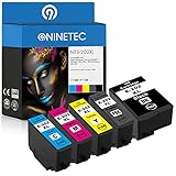NINETEC NT5-202XL 5er Set Patronen kompatibel mit Epson 202XL 202 XL | Für Expression Home XP-6000 XP-6005 XP-6100 XP-6105 | Black je 16ml, Color je 11ml XL-Inhalt