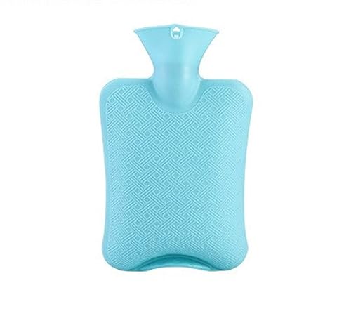Wärmflasche mit Bezug,Wärmflasche 2PCS Wärmflasche Einfarbig Dicke Silikon Gummi Wärmflasche Bewässerung Handwärmer Warm Palace Warme Tasche (Color : 2PCS Blue M)