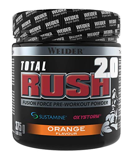 WEIDER Total RUSH 2.0 Pre-Workout Pulver, Orange, 375 g Energy Booster für mehr Leistung im Gym