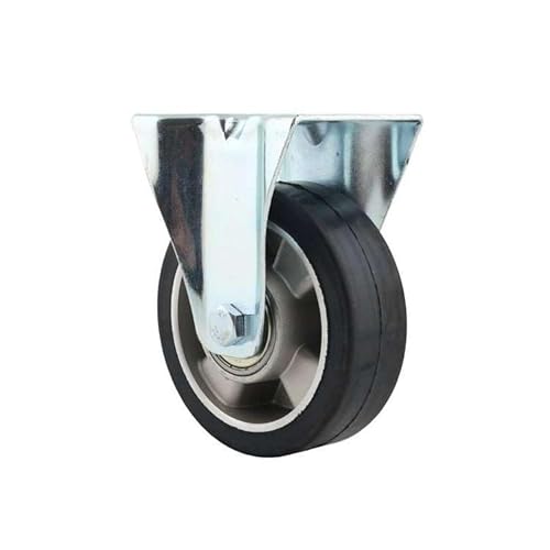 WIKO Schwerlastrollen 125 mm Transportrollen - Lenkrollen mit Bremse - Aluminium Gummirollen Set bis 200 kg - Bockrollen (Bockrolle)