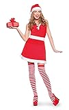 Folat 63334 Sexy Weihnachtsfrau-Kostüm Damen Farbe Rot Weiß Größe L-XL 63334-Sexy Weihnachten Erwachsene Christmas Costume