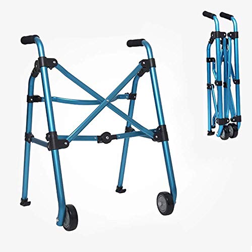 Zusammenklappbare Gehhilfe, Vorderradstütze, leichte, tragbare Mobilitätshilfe für Senioren, ältere Menschen mit Handicap, höhenverstellbar, für Reisen, Aluminiumlegierung. Doppelter Komfort