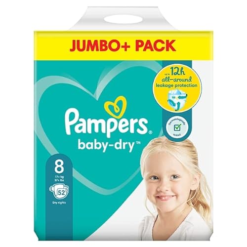 Größe 8 Baby Dry Jumbo + Packung mit 52 Stück
