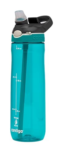 Contigo Ashland Autospout Wasserflasche mit Klapp-Trinkhalm, groß, 720 ml, BPA-frei, Sportflasche, auslaufsichere Trinkflasche, ideal für Schule, Fitnessstudio, Fahrrad, Laufen, Wandern