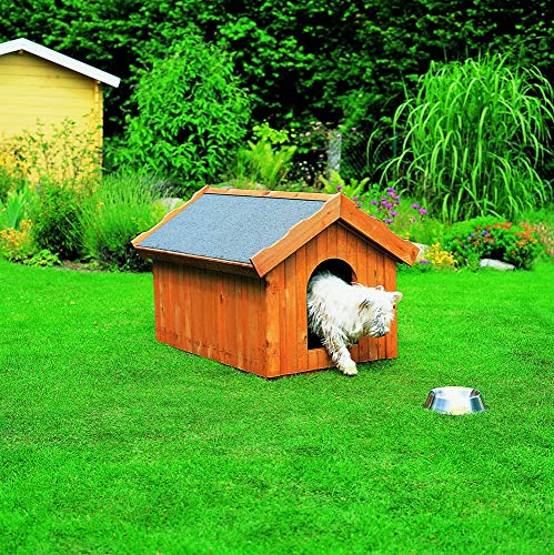 Hundehütte Canis klein 85x60x66cm Kiefernholz massiv honigbraun Hütte Hund Garten wetterfest imprägniert wärmeisoliert standfest robust