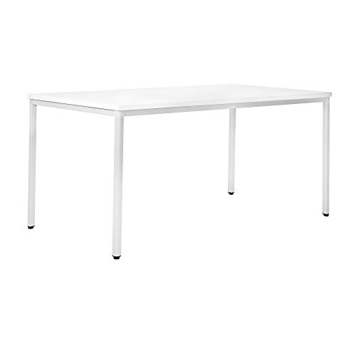 STIER Allzwecktisch 800 x 800 x 720 mm in lichtgrau mit weißer Tischplatte, sehr robust und vielseitig einsetzbar, ideal für Büro- und Geschäftsausstattung, Office Desk in unterschiedlichen Größen