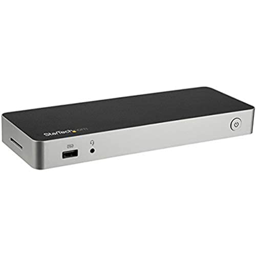 Startech.Com Docking Station USB-C per Portatili a Doppia Uscita Video Dual-4K, USB Power Deliver 60 W, Lettore Scheda Memoria Sd