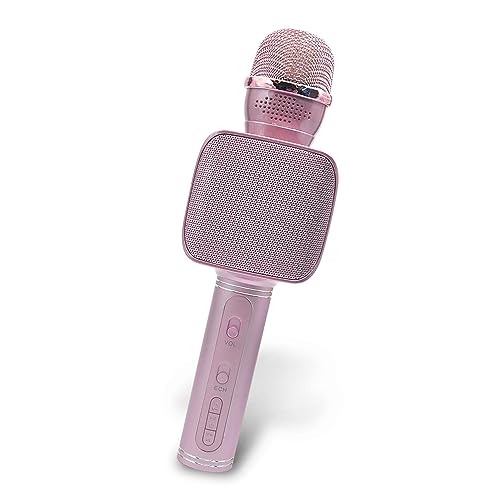 Forever Bluetooth Karaoke Mikrofon, Kabellos Lautsprecher mit Microfon 3W, Kompatibel mit iPhone, Android, 1500 mAh Akku, Tragbares Musik Maschine, Geschenke für Kinder, Erwachsene (BMS-400) ROSA