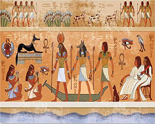Benutzerdefinierte Tapete 3D Fototapete Retro Alten Ägyptischen Pharao Und Gott Wandbild 3D Tapeten Wohnkultur 200Cm(W)×140Cm(H)