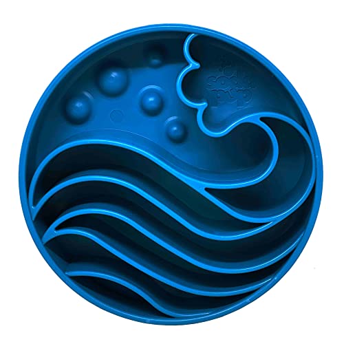 SodaPup Wellen-Bereicherungsnapf - Langlebige Bereicherung Slow Feeder Bowl Made in USA aus ungiftigem, haustiersicherem, lebensmittelechtem Material für geistige Stimulation, verlangsamtes Essen, gesunde Verdauung und mehr