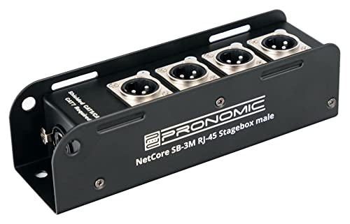 Pronomic NetCore SB-3M Multicore-Stagebox male - Stagebox mit 4 XLR-Buchsen (male) auf RJ45 Buchse - zur Übertragung analoger oder digitaler Signale über Netzwerkkabel