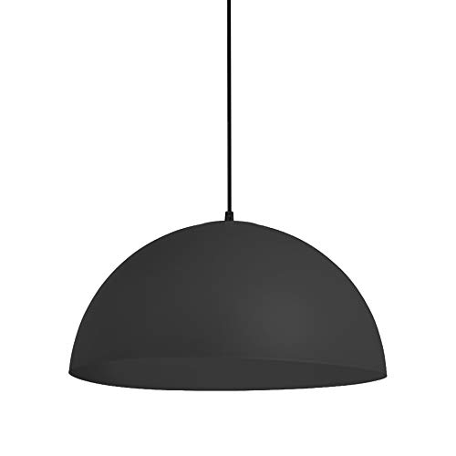 Hängelampe Schwarz Pendelleuchte Modern minimalistisch Hängelleuchte Fassung E27 Lampenschirm Modern Metall schwarz 40cm