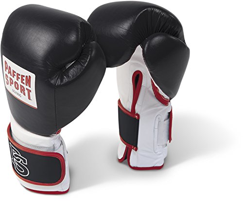 Paffen Sport PRO Performance Boxhandschuhe für das Sparring; schwarz/weiß/rot; 20UZ