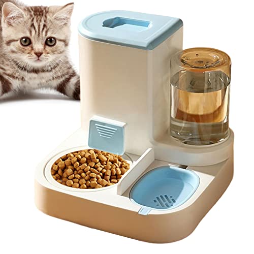 Haustier Automatischer Wasserspender, Automatischer Trockenfutter Spender, 2 In 1 Wasserspender Für Hunde Katze, 2 Liter, PBA Frei