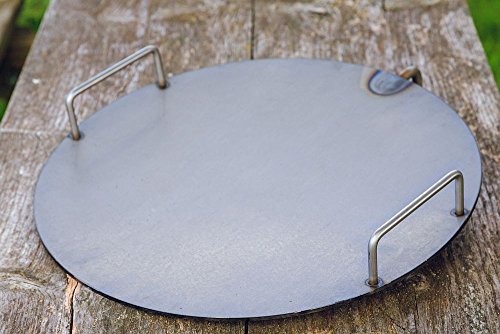 Oxnfeia Steakpfanne 45cm Grillpfanne Stahlpfanne Fleischpfanne Grillen Rost Holzkohle Grillkamin