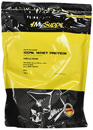My Supps 100% Ultrafiltriertes Whey Protein 1000g – Molkenproteinkonzentrat, reich an EAAs & BCAAs – Instant – Eiweißpulver für Fitness und Bodybuilding, 33 Portionen, Made in Germany (Vanilla Cream)