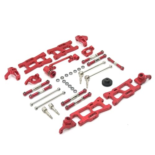 UNARAY Metall Upgrade Zubehör Kit Passend for WLToys144001 124016 124017 124018 124019 Fernbedienung Auto 1/12 1/14 RC Auto Teile (Size : Red)