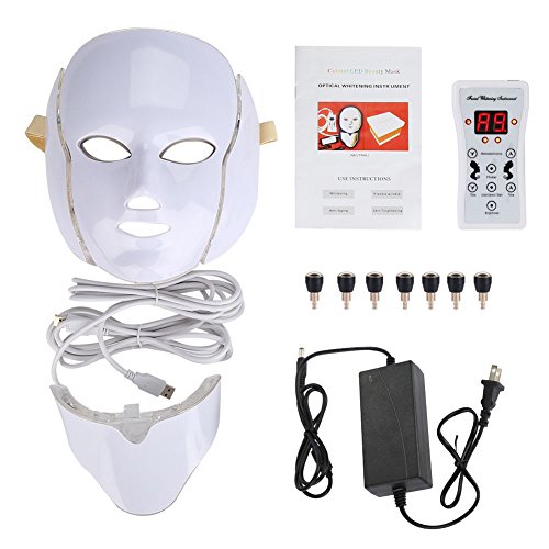 LED Maske,7 Farben Beauty Photon Maske zur Verjüngung der Haut gegen Akne der Faltenentfernung der Photon Maske,Hautaufhellung,gegen Akne Anti-Aging, Faltenentfernung