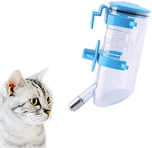Sweelive Große Wasserflasche für Haustiere, 500 ml, automatischer Wasserspender für Haustiere, kleine und mittelgroße Tränke für Hunde, Welpen, Katzen (blau)