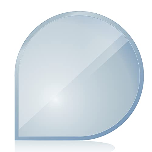 bijon® Funkenschutz-Platte mit Facettenschliff | Glasplatte Kaminofen | Kaminschutz mit ESG Sicherheitsglas | Kamin Glasplatte | Tropfenbogen 115 x 115 cm | 8mm