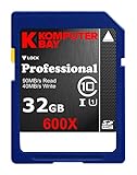 Komputerbay 32GB SDHC Secure Digital High Capacity Speed Class 10 600X UHS-I Ultra High Speed Flash Memory Card 40MB / s schreiben 90MB / s Lesen 32 GB