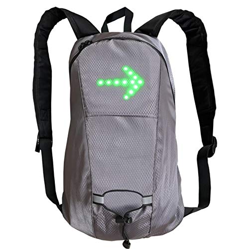 Reflektierender Rucksack für Fahrrad, 15 l, LED-Rucksack, blinkend, 500 mAh, Fahrradweste, USB, wiederaufladbar, Sicherheitstasche mit Signal, für Radsport, Laufen