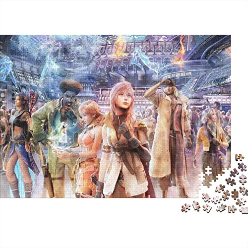 Puzzle Final Fantasy 500 Teile Puzzles Für Erwachsene Spielzeug,Anime Puzzle Premium Holzpuzzle Geburtstagsgeschenk,Geschenke Für Frauen,Wandkunst 500pcs (52x38cm)