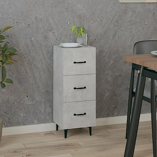 YUHI-HQYD Sideboard Betongrau,Anrichte Schrank,Mehrzweckschrank,Standschrank,Lagerschrank,Buffet Schränke,Küchenschrank,Vorzimmerschrank,für Wohnzimmer,Esszimmer,Küche,34,5x34x90 cm Holzwerkstoff