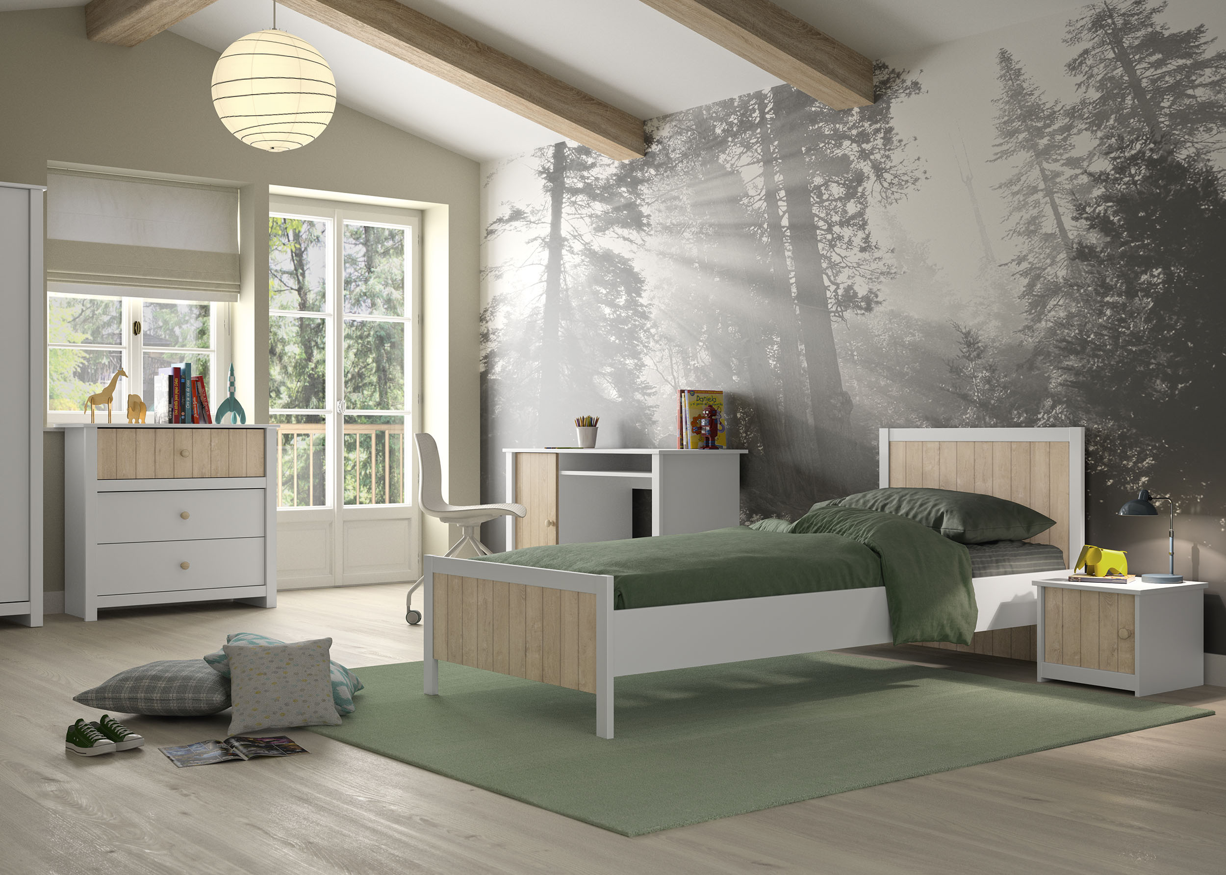 Gami Schlafzimmer-Set "Charlie", (4 St.), Bett in 2 Breiten erhältlich