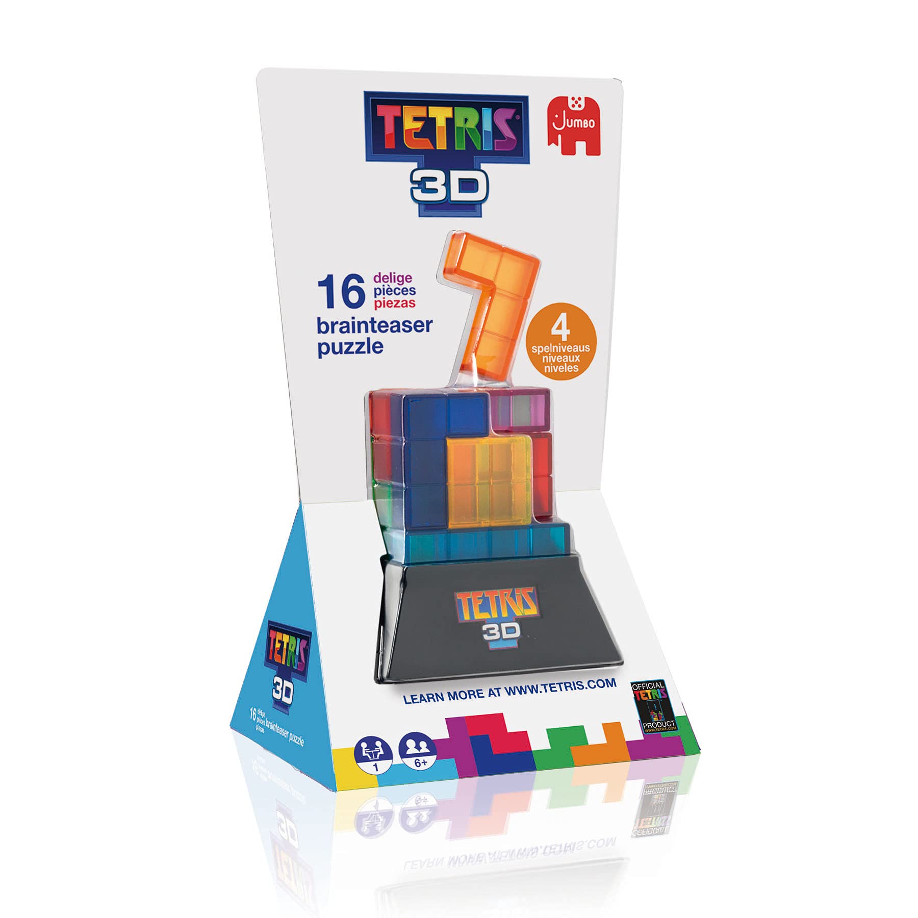 Jumbo 19845 Tetris 3D-Geschicklichkeits-und Konstruktionsspiel für Kinder ab 6 Jahren, bunt