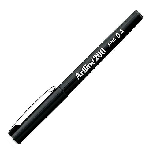 Artline 200 Fineliner mit Tinte auf Wasserbasis 0,4 mm Schreibspitze 0,4 mm Strichbreite 12er Pack schwarz