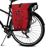 WOZINSKY Fahrradtasche Gepäckträgertasche Hinterradtsche Wasserdicht Reisetasche Tasche für Fahrrad, Mountainbike, ebike, MTB, Rennrad Bike Bag 25L (Rot)