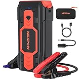 NEXPOW Starthilfe Powerbank, 2500A Spitzstrom 22000mAh Tragbare Auto Starthilfe 12V für 8.0L Benzin und 8.0L Dieselmotor, IP66 Wasserdicht Starter Powerbank mit 4 LED Modes Red Blue Warning